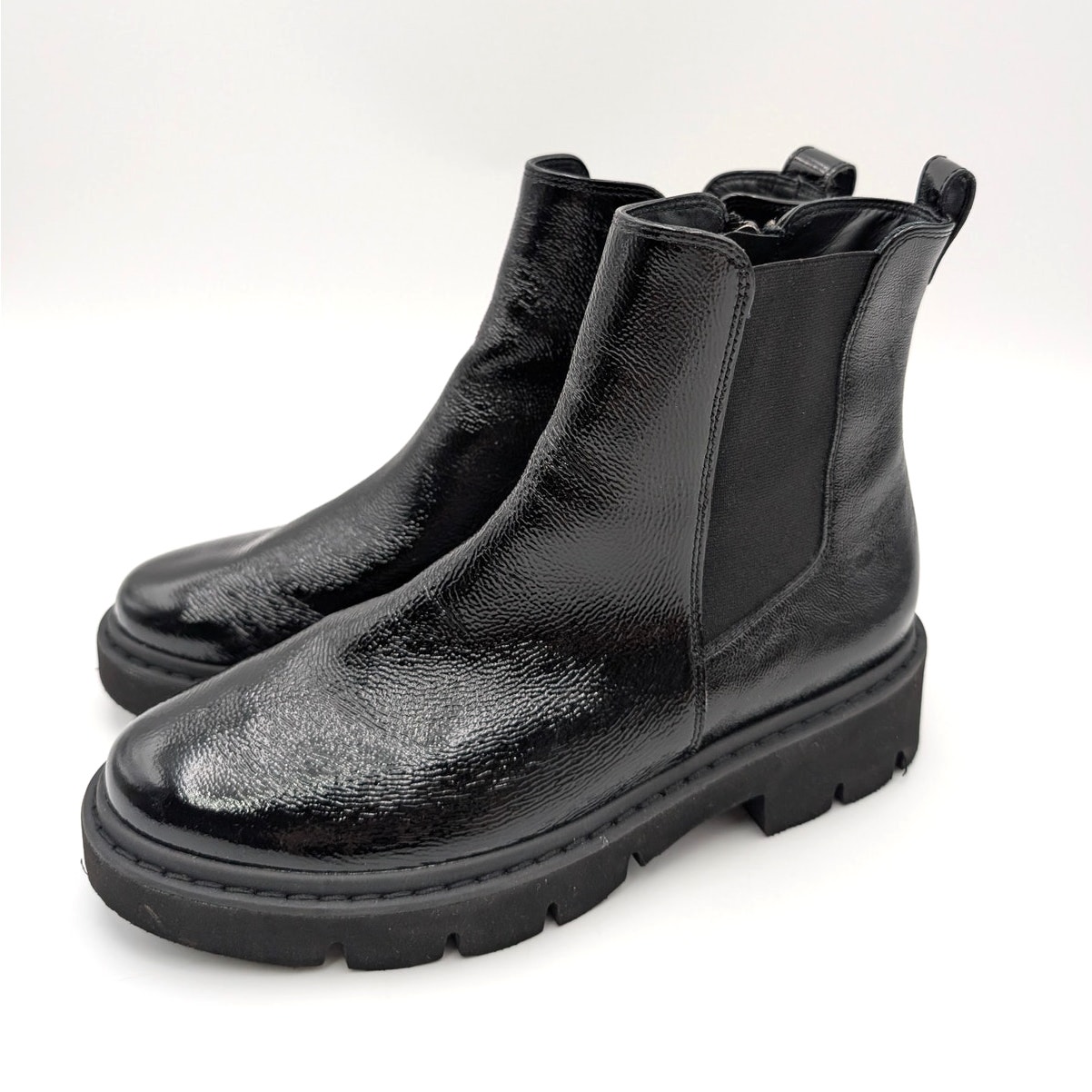 Paul Green Nicki Chelsea Boots Side Zip Women's Black Size Us7.5 Uk5 Eu38